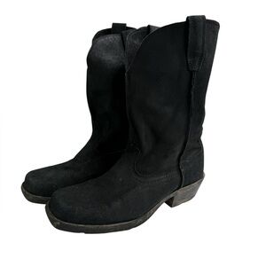 Dingo Black Suede Leather Square Toe Cowboy Boots Western Women's Festival